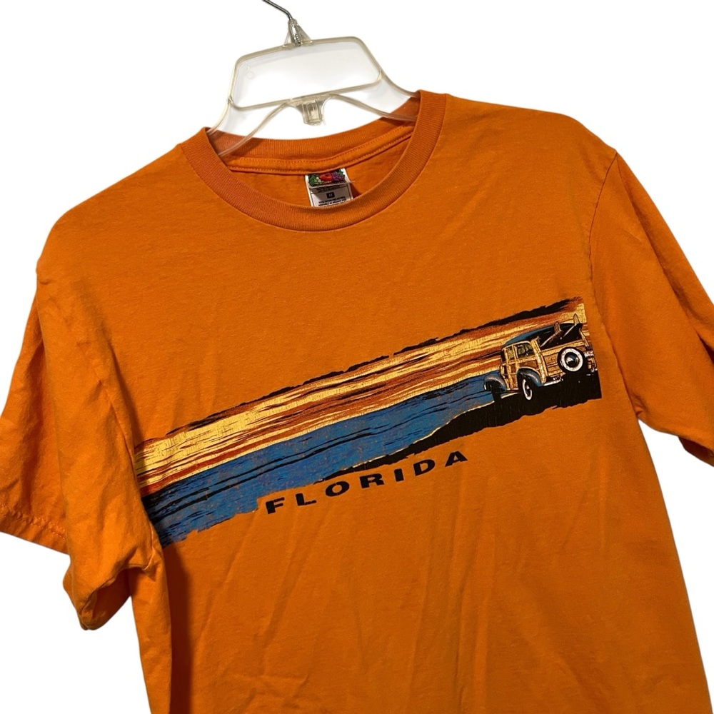 Vintage Florida Beach Truck Surfboards Orange Graphic Tee